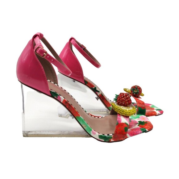 Betsey Johnson Women's Size 9.5 Harlen Berry Multi Rhinestone Ankle Strap Sandal - Picture 2 of 14